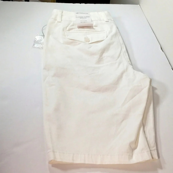 NWT Liz Claiborne Shorts Liz Claiborne White Classic Chino Bermuda Shorts 12. - Picture 7 of 12